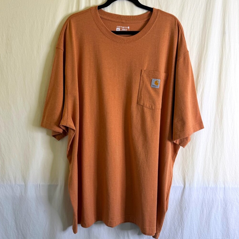 Carhartt Men's Loose Fit Short Sleeve Pocket T Shirt Pumpkin/Orange Size 3XL
